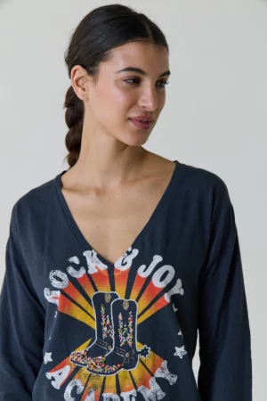 T-shirt Femme col V Malo Les Bains, coton doux - Pilou et Lilou