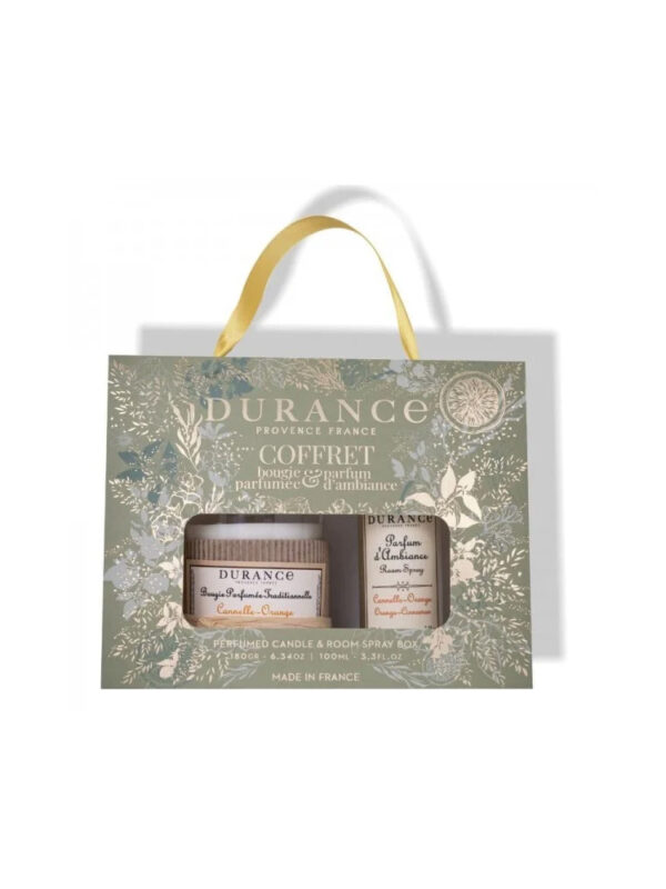 Coffret bougie et parfum d'ambiance, cannelle/orange, édition Noël - Durance