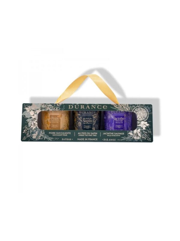 Coffret Bougies Parfumées (Sapin, Poire, Jacinthe)