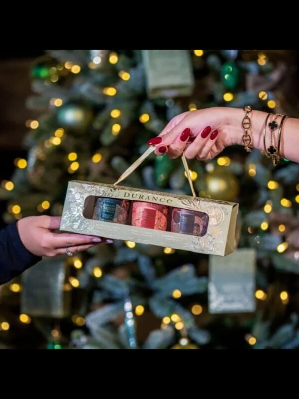 Coffret Bougies Parfumées (Sapin, Cannelle, Marrons)