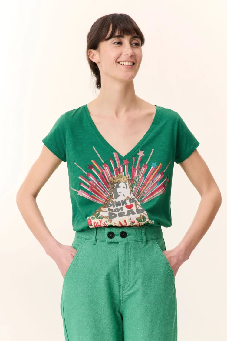 Tee shirt Tonton Madone green Leon & Harper – Image 3