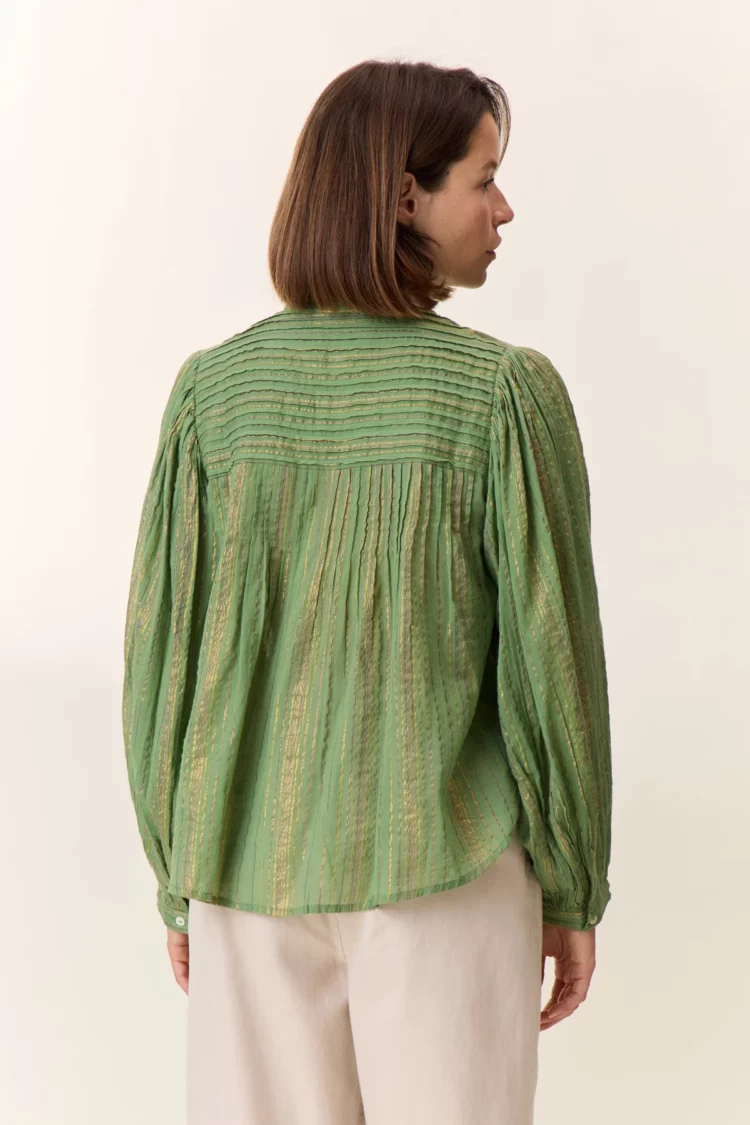 Chemise Charlie green Leon & Harper – Image 4