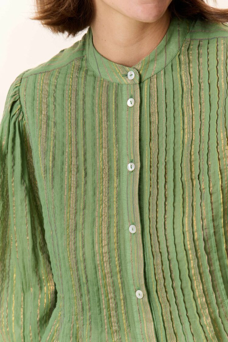 Chemise Charlie green Leon & Harper – Image 3