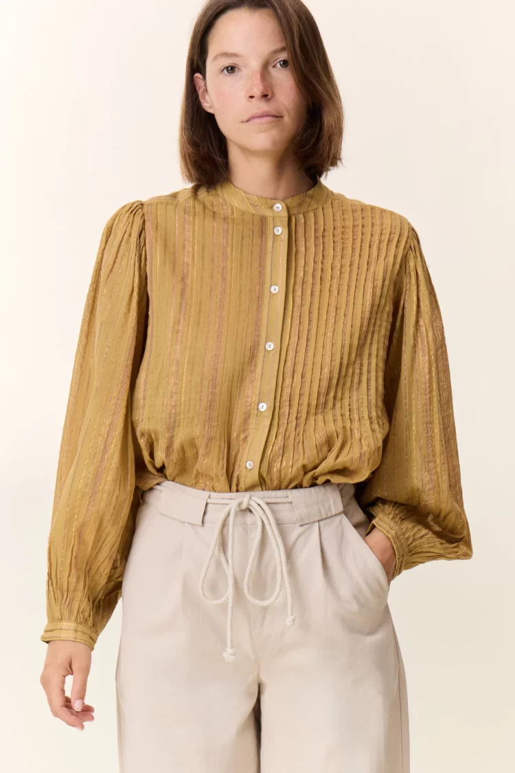 Chemise Charlie yellow Leon & Harper – Image 3