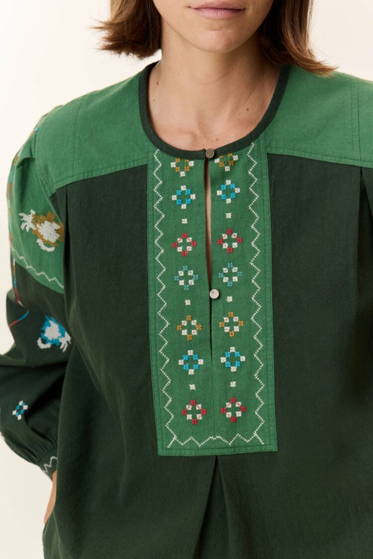 Blouse Chuki green Leon & Harper – Image 2