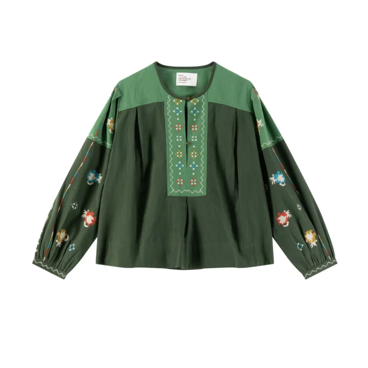 Blouse Chuki green Leon & Harper – Image 6