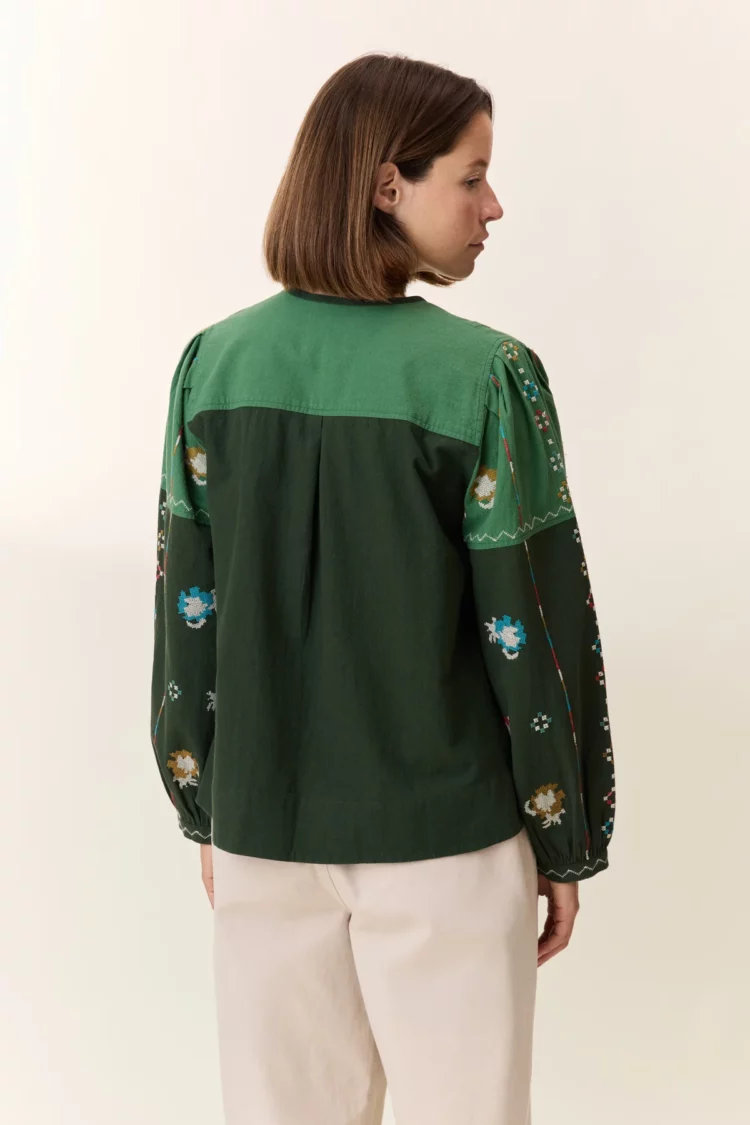 Blouse Chuki green Leon & Harper – Image 5