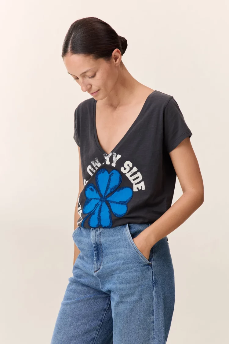 Tee shirt Tonton Clover carbone Leon & Harper – Image 3