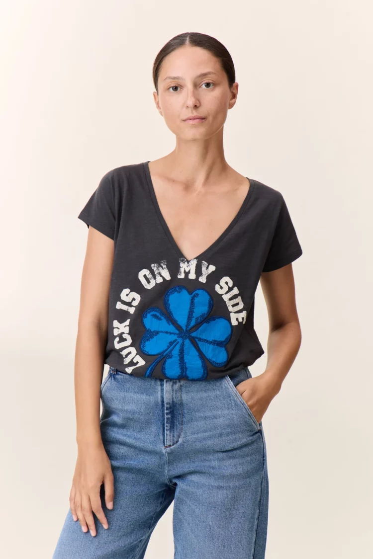 Tee shirt Tonton Clover carbone Leon & Harper