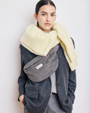 Banane Etna en velours gris anthracite Hartford