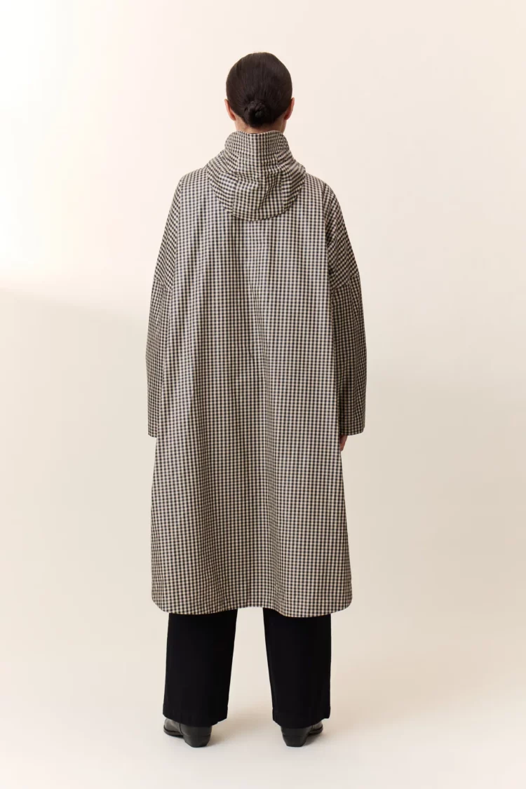Poncho Vannah Checki écru Leon & Harper – Image 5