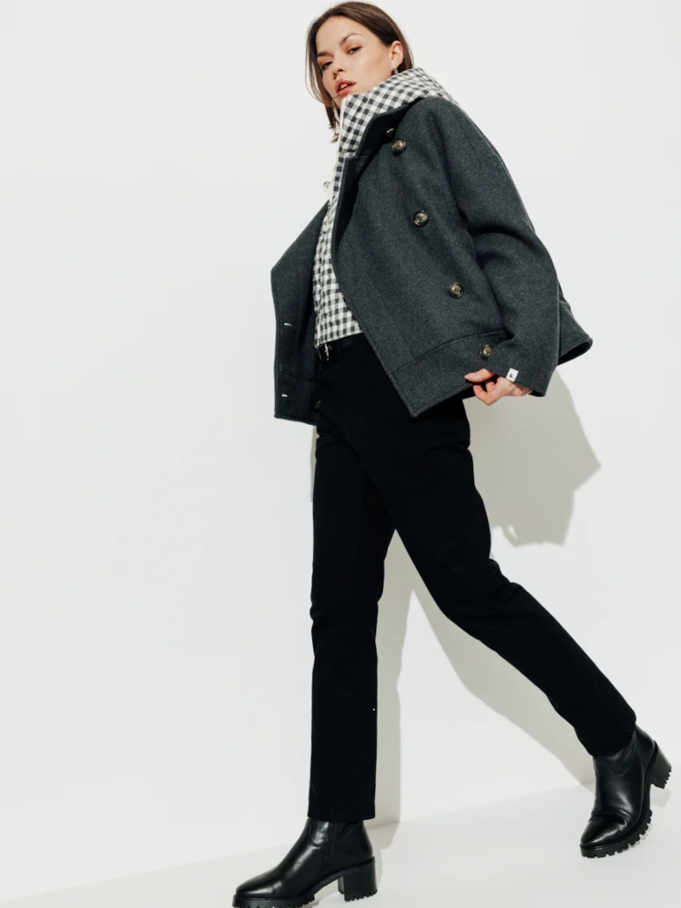 Manteau court Mably gris Trench & Coat – Image 2