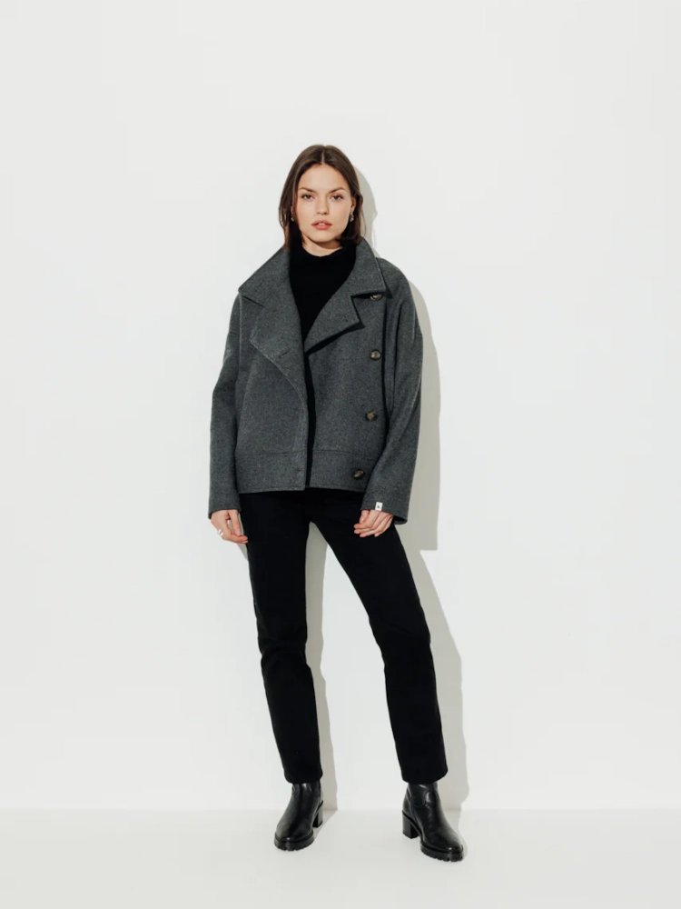 Manteau court Mably gris Trench & Coat