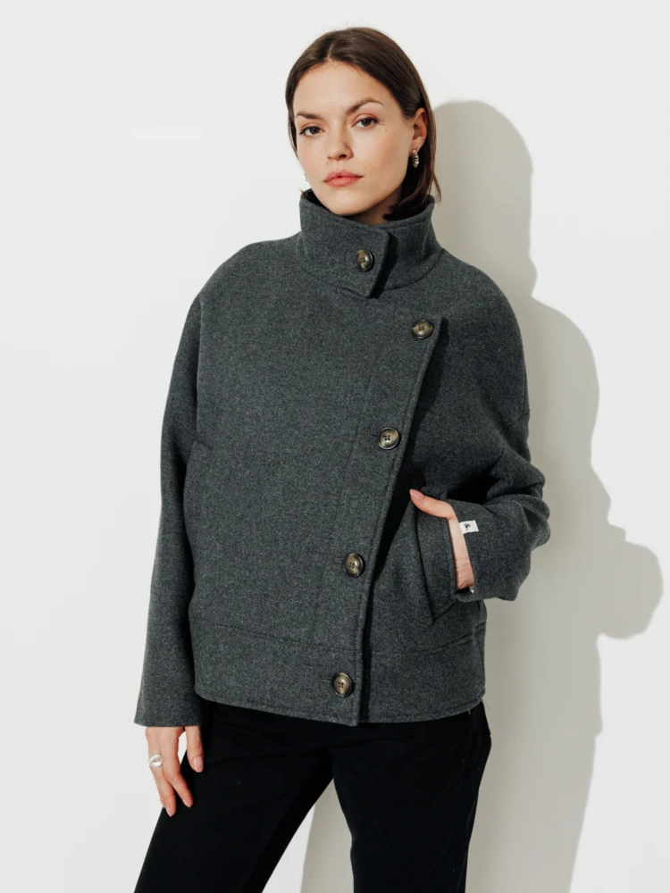 Manteau court Mably gris Trench & Coat – Image 3