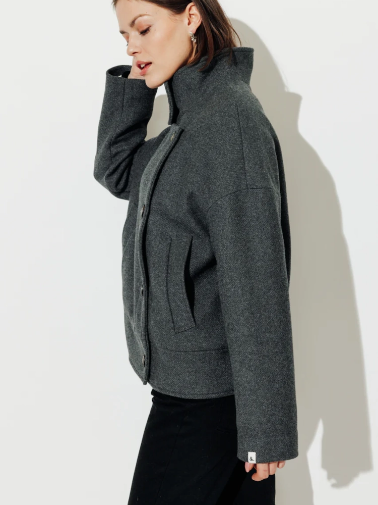 Manteau court Mably gris Trench & Coat – Image 4
