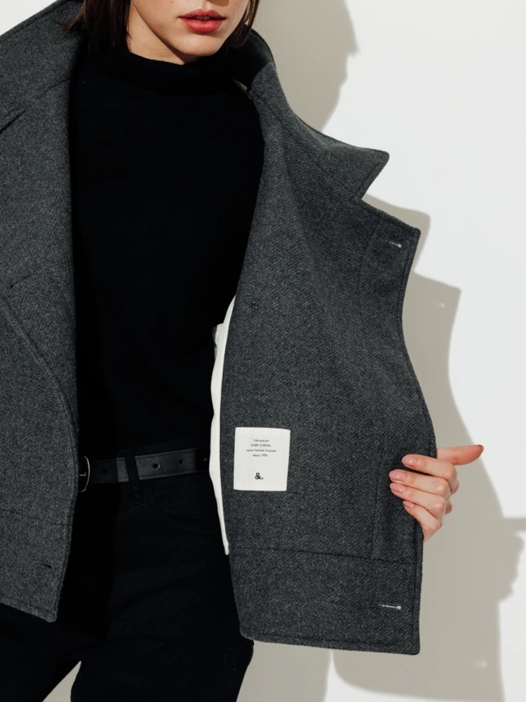 Manteau court Mably gris Trench & Coat – Image 7