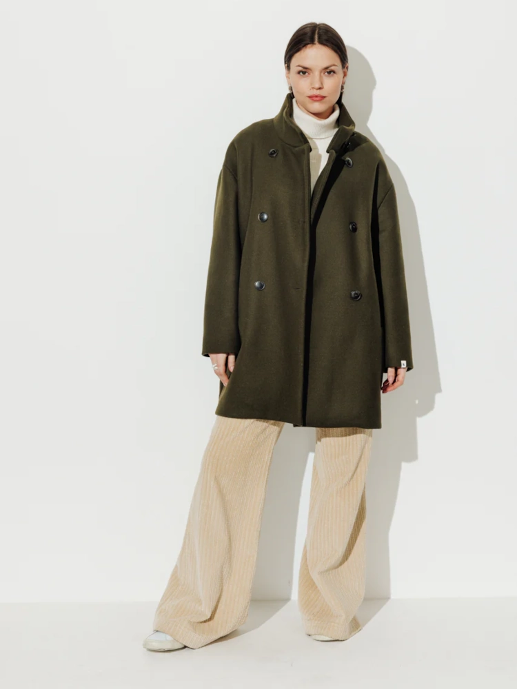 Manteau Mi-Long Oversize  Cotinus kaki Trench & Coat – Image 3